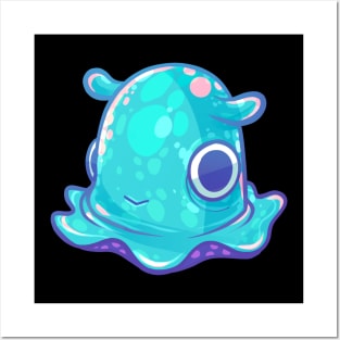 Cute Turquoise Dumbo Octopus Posters and Art